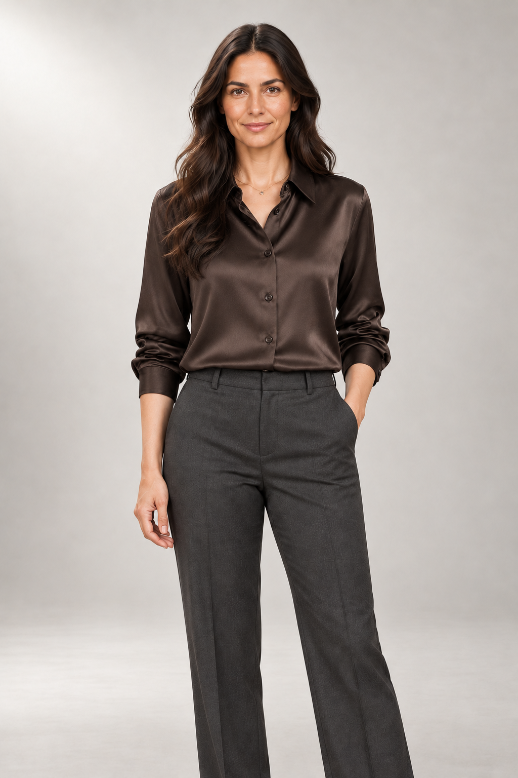 Darcy Shirt — Relaxed Fit & Lustrous Finish — Black view