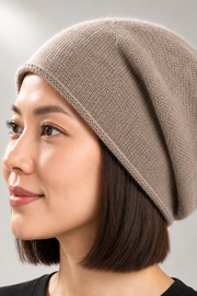 Margot Slouchy Beanie — Textured Knit — detail view