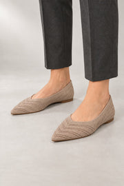 Janet Knit Loafers — Pointed Toe & Slip-On Fit — Apricot studio view