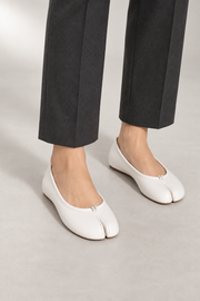 Lunari Ballet Flats — Distinctive Split-Toe Design — White studio view